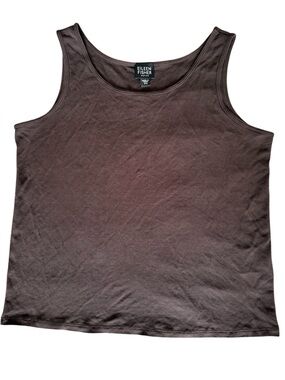 Eileen Fisher Petite Brown 100% Silk Tank Top Shirt Size Small PS Sleeveless